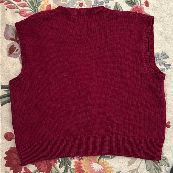 Annie Hall look 40's/50’s hand knit woolen button front vest - Picture 4 of 11